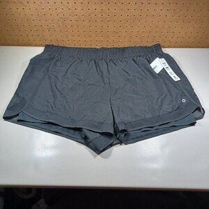 RBX womens solid black lined Dri wicking running shorts 3X NWT